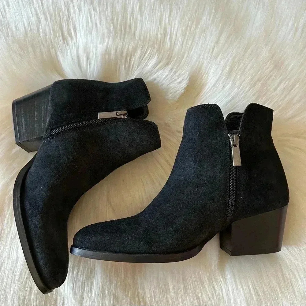 New Charly Amar Suede Leather Ankle Boots Sz 8 - Picture 5 of 9